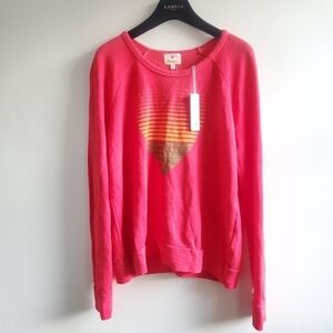 New Sundry Rainbow Heart Graphic Pullover Sweatshirt NWT Size 1/Small